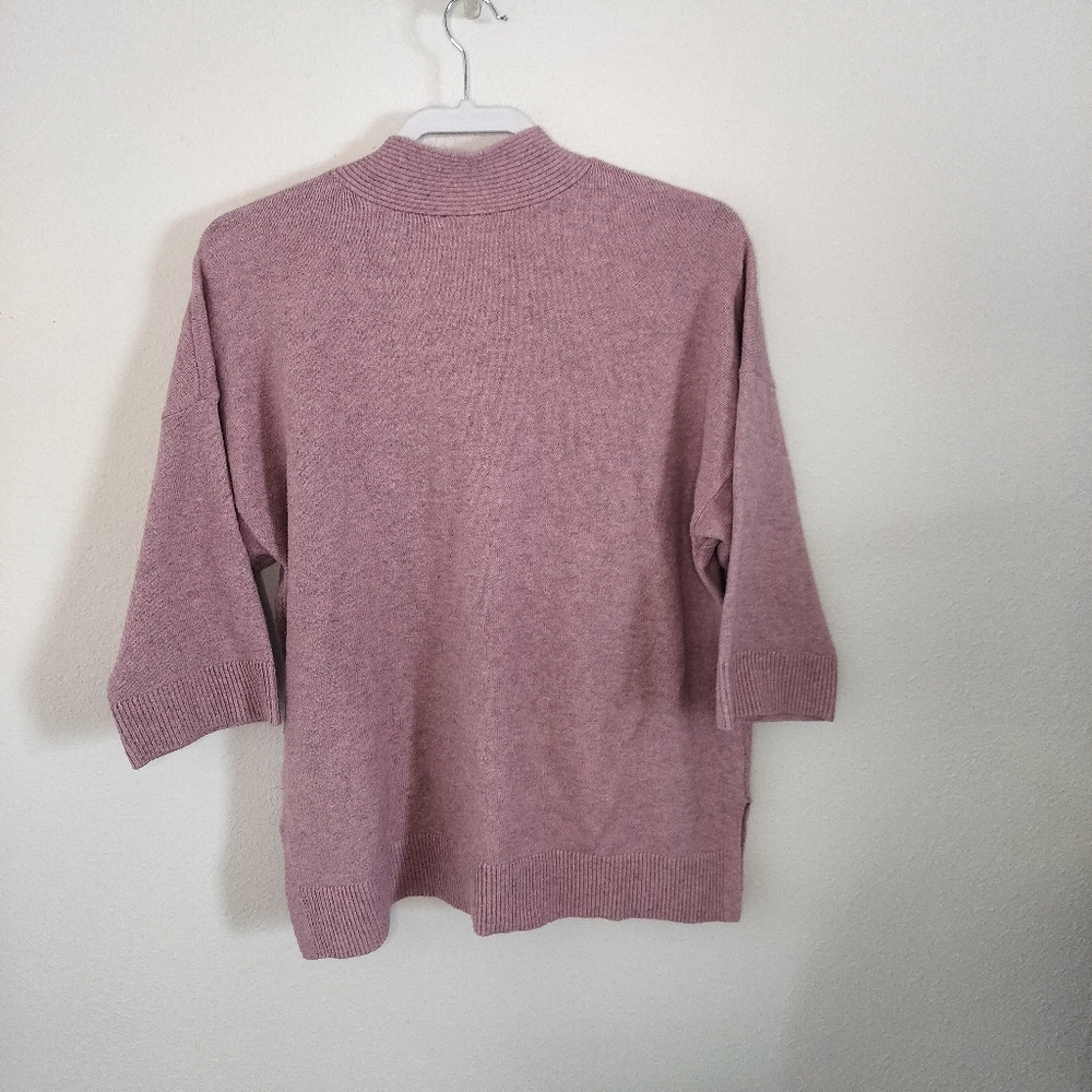 J Jill V-Neck 3/4 sleeve pullover sweater Mauve Size S Cottagecore Boho Casual - Picture 2 of 8